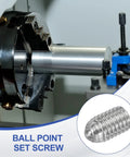 Industrial machine with close-up of M5x8mm Ball Point Set Screws 10 Pcs 304 Stainless Steel Hex Socket Spring Ball Point Grub Screws