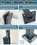 Badass Black 304 Stainless Steel Glass To Glass Clamps For Pool Fences And Balconies Fits 5/16 To 1/2 Inch Panels No Sweat Install Pro Grade Railing Hardware 12 Pack with detailed construction features.