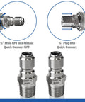 Essential Washer stainless steel 3/8 in NPT pressure washer quick-connect fittings, set of 2