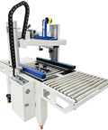 High Capacity Full Automatic Double Flap Case Sealer Machine For Carton Packing features a servo motor and adjustable conveyor.