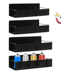 Six Pack Magnetic Aerosol Can Holders With Two Sizes And Four Hooks, black steel, magnet mount, shown holding spray cans