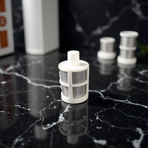 10 Pack White 8mm Household Hose Filters For Water Pumps And Sprayers on marble surface