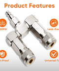 Air Hose Splitter Kit 2 Pack 1 Quarter Inch NPT Swivel 360 Degrees Connectors For Air Compressors Universal Coupler And I M Type Plug