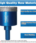BeQell blue 38mm diamond tile hole saw bit with triangle shank for ceramic porcelain tile marble granite