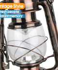 Close-up of Go Anywhere Retro Vibe Battery Powered LED Hurricane Lantern Copper Finish With Dimmer Switch detail