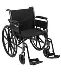 Cruiser Iii Lightweight Folding Wheelchair With Mag Wheels And 20 Inch Plush Seat Flip Back Arms Swing Away Footrests side view.