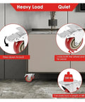 Heavy Duty Swivel Plate Casters With Brakes And Brake Lock For Furniture Carts Flat Plate Mount 360 Degree Swivel Wheels