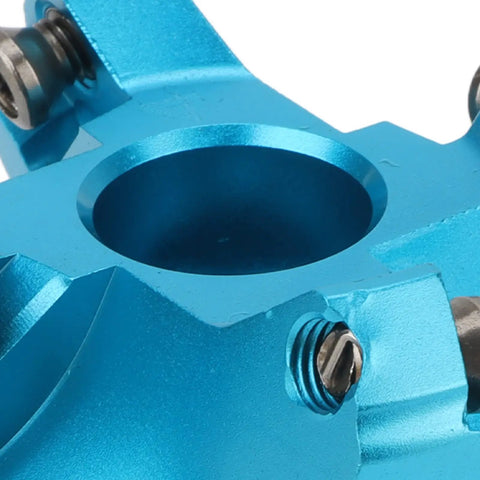 Close-up of 4 Flute Face Milling Cutter Head For CNC Lathe Machines Aluminum Alloy Body Helical Offset Design detail view.