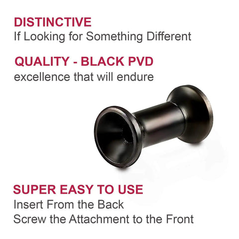 10G Black PVD Coated Steel Double Flare Internally Threaded Tunnel Plug Ear Stretching Stretcher Set 2 Pieces For Easy Screw In Wear Secure Fit AFCG Compatible Body Jewelry Alternative