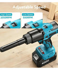 All In One 3-In-1 Cordless Rivet Gun Kit With Brushless Motor Auto Riveting Tool Set and 4.0Ah Battery adjustable speed settings