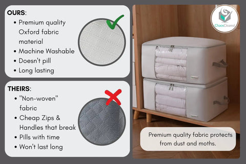 Collapsible Comforter Storage Bag Holds King Queen Bedding Pillows Blankets Duvet Quilt Mothproof Space Saver Machine Washable Oxford Fabric Kick The Clutter Straight Up Solid And Ready