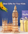 Big Ben 3D Wooden Puzzle Kit For Adults Easy To Build And Satisfying To Finish Laser Cut Wood Model That Makes A Dope Gift For Family And Friends And A Stylish Home Decor Piece, Big Ben model with gift box