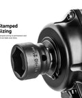 Eleven Millimeter Stubby Impact Socket With Three Eighths Inch Drive Six Point Metric Twenty Percent Shorter for tight spots