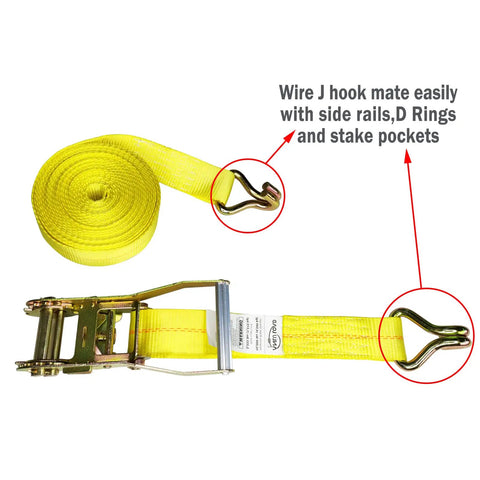 Heavy Duty Ratchet Straps 2 Inch By 27 Foot Cargo Straps With Hooks 10000 Lbs Working Load Limit 8 Pack Durable Polyester Tie Downs