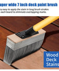 7 Inch Deck Stain Brush Applicator For Wood Fence Brick And Concrete Surfaces Heavy Duty Outdoor Oil Staining Brush