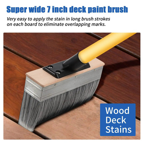 7 Inch Deck Stain Brush Applicator For Wood Fence Brick And Concrete Surfaces Heavy Duty Outdoor Oil Staining Brush