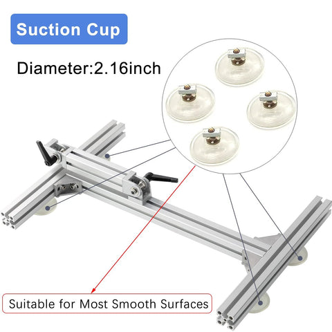 Stand kit for JQDML reciprocating linear actuator; aluminum alloy frame, angle adjustable, includes five suction cups