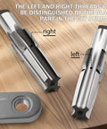 Left and right thread taps from Bike Pedal Thread Repair Kit 9/16 Inch, showing crank protection and restoration tool.