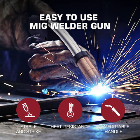 Hella Reliable ARCCAPTAIN 250A Mig Welding Gun Stinger With Enhanced Copper Cable Long 15ft Cord For Miller M-25 Torch welding sparks