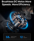 Brushless DC motor design showcasing high efficiency and multiple speed options for 44 Inch Flush Mount Ceiling Fan With Bright Lights, Smart App And Remote Control, Slick Rgbic Mood Lighting, Solid Performance For Ultimate Chill Vibe And Total Room Refresh.