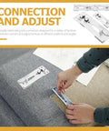 Heavy Duty Iron Sofa Connectors For Sectional Couches And Beds 4 Pack Anti Rust Clips in use on a sofa corner