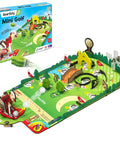 Hands On DIY Mini Golf STEM Kit For Kids Ages Six To Twelve Build A 10 Hole Course With A Mechanical Golfer Windmill Pop Up Trees Shots Counter And Champion Trophy No Tools Needed Screen Free Fun That Teaches Real Engineering. assembled mini golf course and box