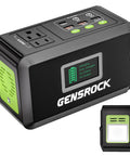 Beast 24000mAh Portable Power Bank with Dual 150W Peak AC Outlets and 8 Ports, green and black design, LED screen display