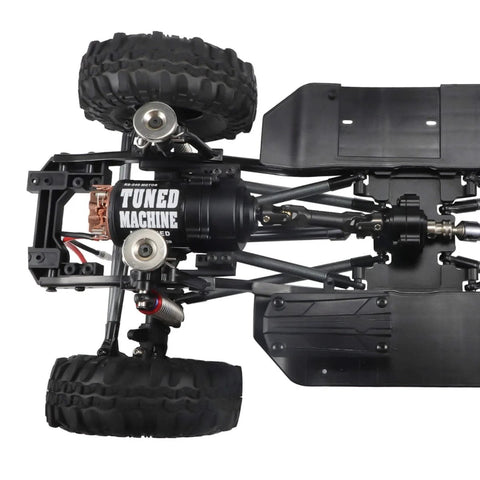 Planetary Gearbox Transfer Case With Short Drive Shaft Skid Plate And Front Motor Mount For One Tenth Scale RC Crawler Chassis Beefed Up Upgrade Kit installed