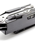 Center-Drive Multitool Sheath With Quick Draw Retention And Bit Kit Pocket, 1.5 Inch Spring Steel Belt Clip, close-up view