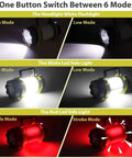 Two Pack LED Camping Lanterns That Are Lit With 1000LM, 6 Modes, Rechargeable USB C Ready showing 6 light modes