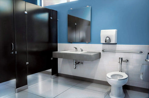 M-Power Sensor Flush Valve For Commercial Restrooms One And A Half Inch Water Closet Retrofit Chrome Model 8310SR35 installed in restroom