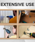Usage examples of Dope Pro Grade M3 Black Hex Socket Screws Kit 480Pcs With Nuts Washers And Wrench Key in cabinets and shelving.