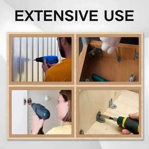 Usage examples of Dope Pro Grade M3 Black Hex Socket Screws Kit 480Pcs With Nuts Washers And Wrench Key in cabinets and shelving.
