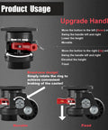 Built Like A Tank 2 Inch Heavy Duty Low Profile Leveling Casters With Brake Swivel Set Of Four Handle user guide showing height adjustment features.