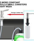 Under Sink Soap Dispenser For Kitchen Sink With 40 Inch Extension Tube Kit Built In Pump 360 Degree Rotation No More Refills