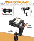 Magnetic vise clamp for Helping Hands Soldering Third Hand With 3X And 6X LED Magnifying Lamp, adjustable jaws, 360° rotation
