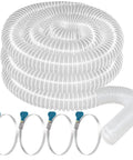 Heavy Duty Clear PVC Dust Collection Hose 2.5 Inch By 20 Foot Puncture Resistant With Carbon Steel Wire Coil coiled with clamps