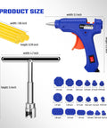 Paintless Car Dent Repair Kit With Portable Dent Puller Tools 28 Piece Dent Removal Set For Car Doors Hail Damage And Refrigerator Dents No Drilling Safe On Paint Easy DIY Body Fix glue gun and puller sizes