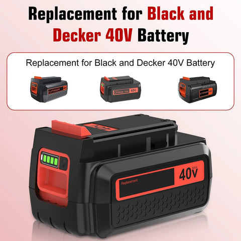 Rock Solid 40 Volt Replacement Battery Featuring A Sweet 3600 Mah Capacity And Heavy Duty Build, ideal for Black and Decker tools.