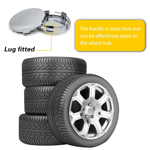 4 Pack Car Wheel Center Hub Caps For Rims ABS Rust Proof Snap On Dustproof Silver 2.36 Inch Outer Diameter secure fit