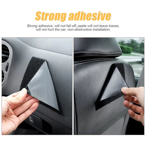 Adhesive strip installation for PU Leather Car Seat Gap Organizer Pocket Mini Storage Bag For Auto Door Console And Window