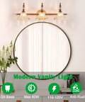 Matte Brass Vanity Light Over Mirror With Two Lights, Modern Wall Sconce For Bedroom Dressing Room Living Room
