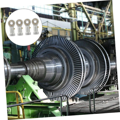 4 Pack Phs6 Rod End Joint Bearings Fish Eye Spherical Plain Bearings With Female Right Hand Thread displayed near industrial machinery.