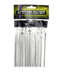Acid Resistant Glue Brush Set 6 Inch Metal Handle 12 Piece Heavy Duty Hard Bristle Brushes For Applying Glues Pastes And More