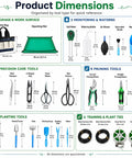 25 Piece Succulent And Bonsai Tools Set For Beginners Indoor Plant Care Kit With Repotting Mat Organizer Tote Soil Moisture Meter Pruning Shears Mini Garden Tools A Must Have Gift For Women And Men, dimensions chart