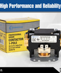 1 Pole 30A 24V AC Coil Definite Purpose Contactor for HVAC Air Conditioner; product and packaging shown