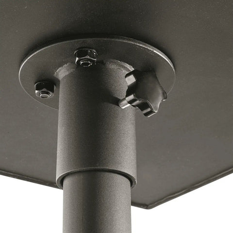 Close-up of the adjustable leg mechanism of the Heavy Duty Park Style Charcoal BBQ Grill For Camping Backyard Patios And Tailgating.