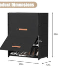 5 Tier Shoe Storage Cabinet With Door Covered Shoe Rack Organizer for Entryway and Closet Holds 20 Pairs of Shoes Durable Plastic Shelves with Dimensions