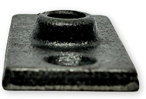 Close-up of Set Of 100 Malleable Iron Wall Ceiling Plates Half Inch Diameter Rod Flange Type