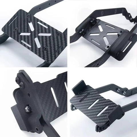 Beefy Carbon Fiber RC Chassis Frame Upgrade Kit with bolt-on rails and durable construction for 1/10 scale crawlers and TRX4 trucks.